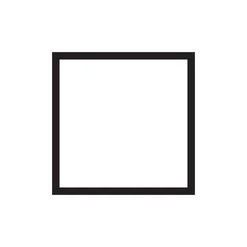Black square stroke vector icon isolated on white background Stock Illustration
