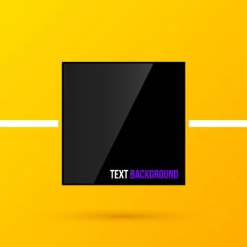 Black square text frame on bright yellow background in modern corporate style Stock Illustration