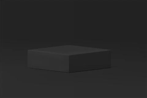 Black squared 3d podium pedestal empty stand for male brutal product presen.. Stock Illustration