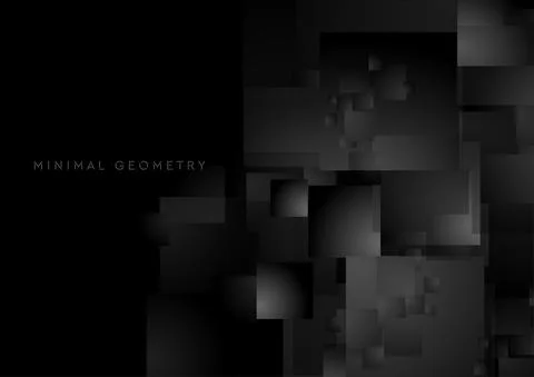 Black squares abstract tech geometric minimal background Illustrazione stock