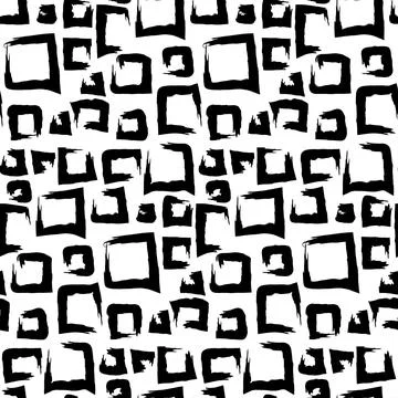 Black Squares Grunge Seamless Pattern Stock Illustration