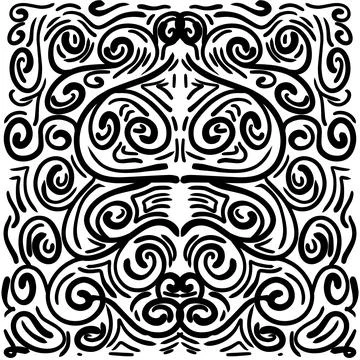 Black squiggle abstract illustration background Illustrazione stock