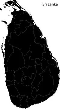 Black Sri Lanka map Stock Illustration