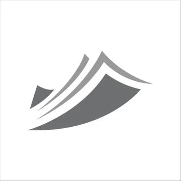 Black Stack of Paper icon vector logo stationery stacked papers template Stock Illustration