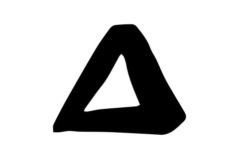 Black stain of paint brush. Triangle frame Stock Illustration