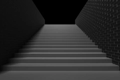 Black staircase in underground passage going up Stock Illustration