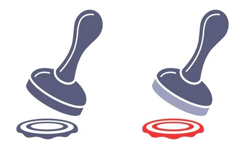 Black stamp icon for documents. Stock Illustration