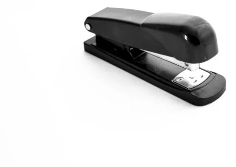 Black stapler isolated on white background Stock Photos