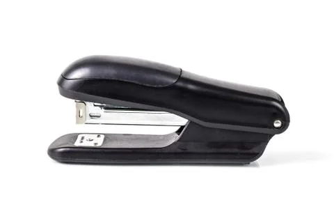 Black stapler on white background Stock Photos