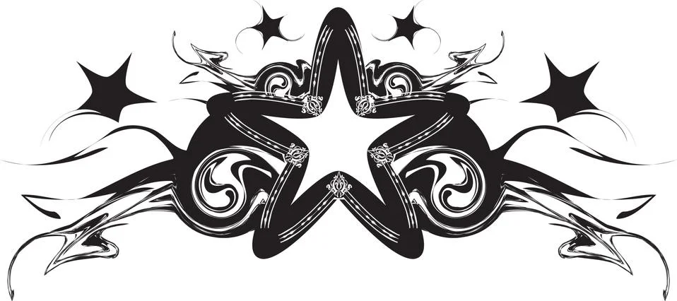 Black star abstract background Stock Illustration