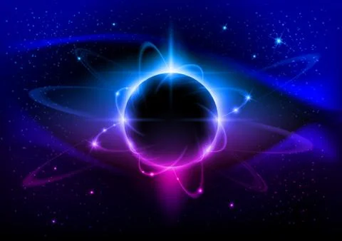 Black star. Abstract Space background for design. Illustrazione stock
