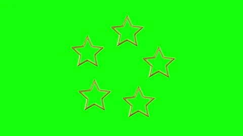 Black Star and Circle on Green Screen Background Horizontal 16:9 Stock Footage 339348950