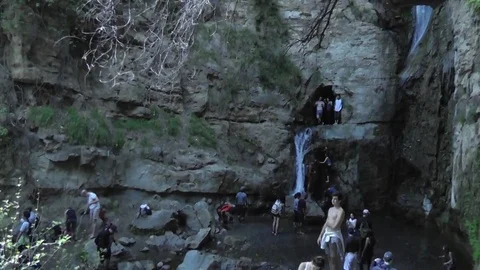 Black Star Canyon Falls Stock Footage 73922050