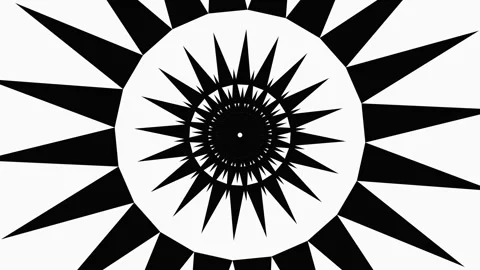 Black star design on white background with sharp points Stock Footage 336995402