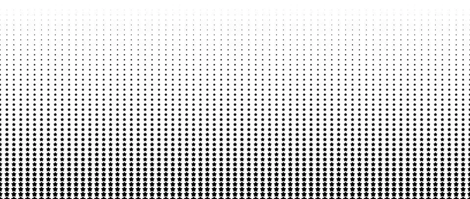Black star halftone gradient texture. Vanishing stars polka dot background Illustrazione stock