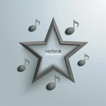 Black star music notes Stock Illustration