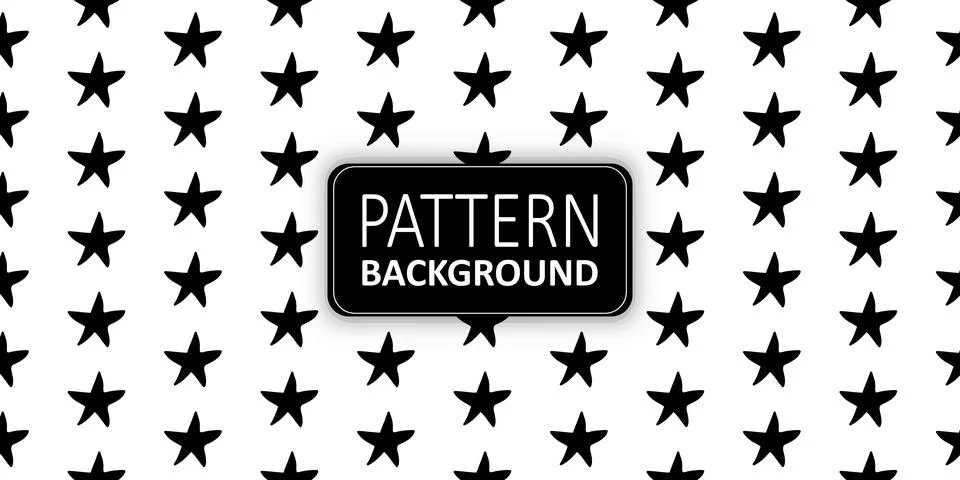 Black Star Pattern Background with Repeating Five Pointed Stars Stock Illustration