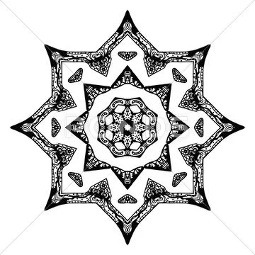 Black Star Pattern With Hand-Drawn Elements