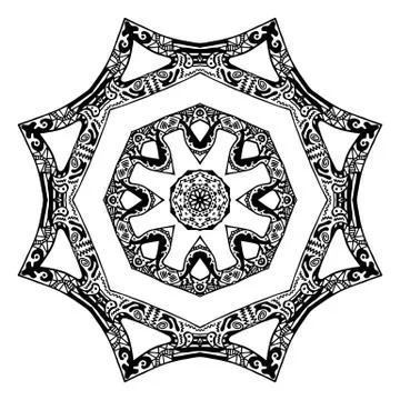 Black star pattern, hand-drawn design Stock Illustration