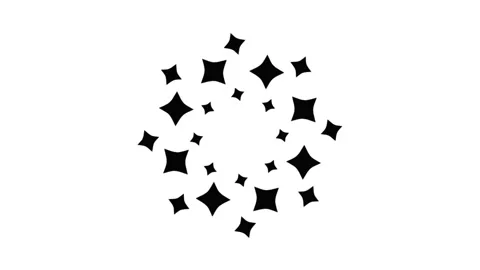 Black star pattern loop animation on white background Stock Footage 284310555