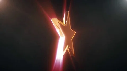 Black star rotating animation 3d background seamless loop - New quality vintage Video stock 81630245