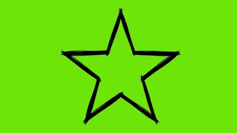 Black star shape line boil effect animation Stock Footage 341878134