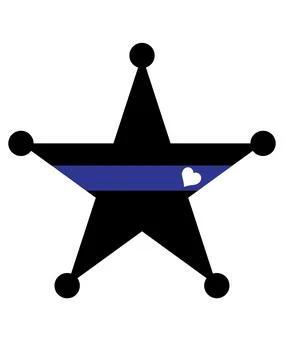 A black star shape with two horizontal white lines across the central body. Stock Illustration