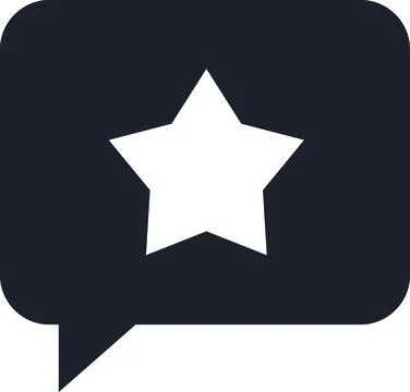 Black star speech bubble rating feedback icon Stock Illustration