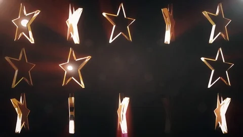 Black star wall random moving fading animation 3d light background seamless loop Video stock 81629725