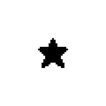 Black star Y2K icon pixel art, rating star squared contour, achievement game 8 Stock Illustration