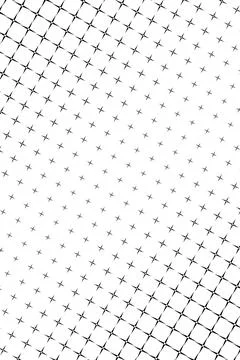 Black starburst marks shift in scale across a bright white field, forming a.. Stock Illustration