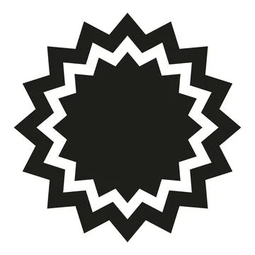 Black starburst zigzag shape blank emblem Illustrazione stock