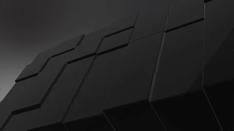 Black static motion boxes on dark-gray background. Matt abstract shifting cubes Video stock 103421085