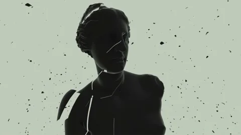 Black statue the Venus de Milo 库存影片 164775207