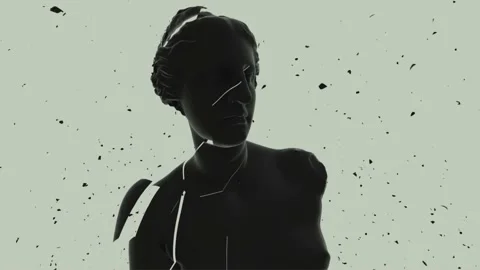 Black statue the Venus de Milo 库存影片 164775578