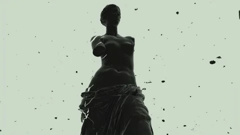 Black statue the Venus de Milo 库存影片 164775780