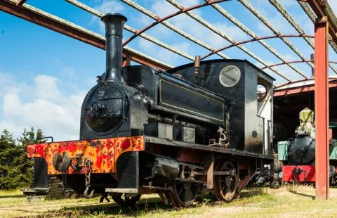 Black steam engine Stock Photos