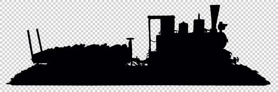 Black steam train model isolated graphic Stock Illustration