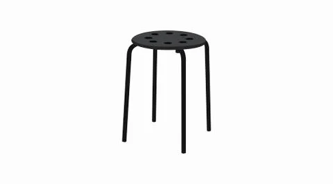Black Steel Stool Illustrazione stock