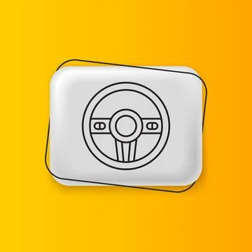 Black Steering wheel icon isolated on yellow background. Car wheel icon. Si.. Stock Illustration