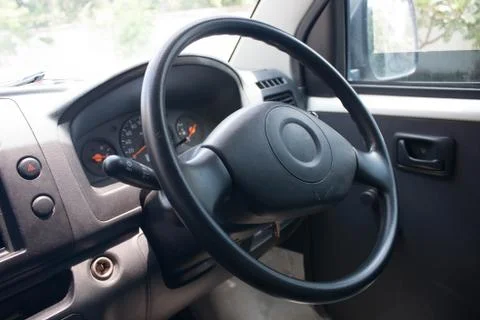 Black steering wheel Stock Photos