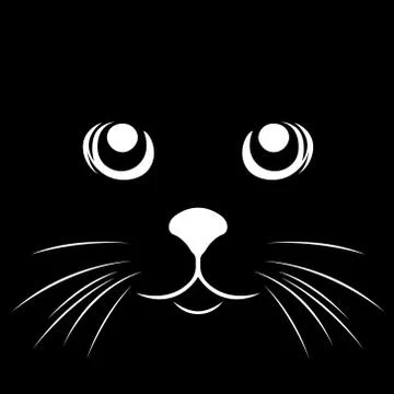 Black stencil of abstract cat Stock Illustration