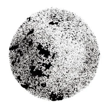 Black stenciled circle with stains Stock Illustration