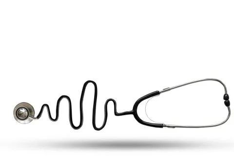 Black stethoscope Foto stock