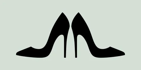 Black Stiletto Heels On Gray Background Иллюстрация