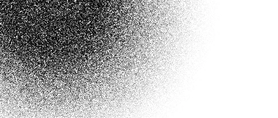 Black stipple curved gradient texture. Grunge dotted noise background. Black Stock Illustration