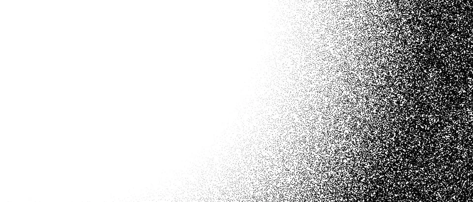 Black stipple gradient texture. Grunge dotted noise background. Black gritty Stock Illustration