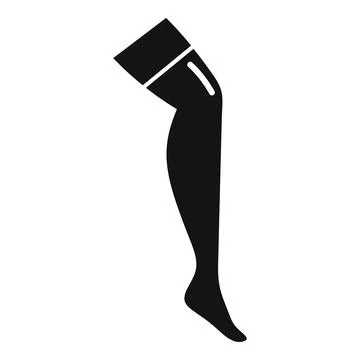 Black stocking icon representing hosiery for women Stock Illustration