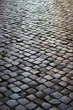 Black stone footpath Stock Photos
