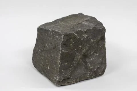 Black stone isolated on white background Foto stock